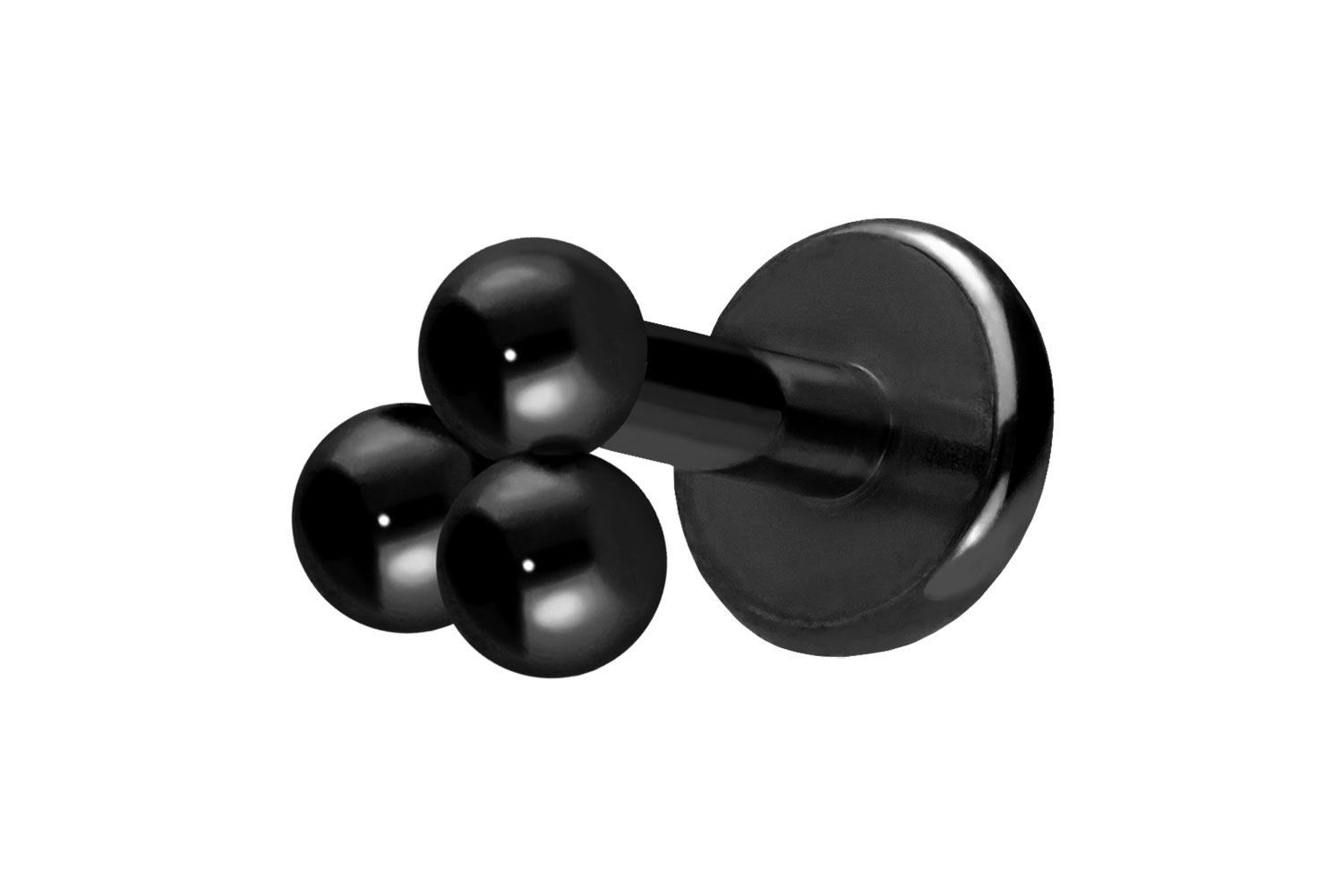 Titan Labret Piercing mit Push Fit 3 KUGELN